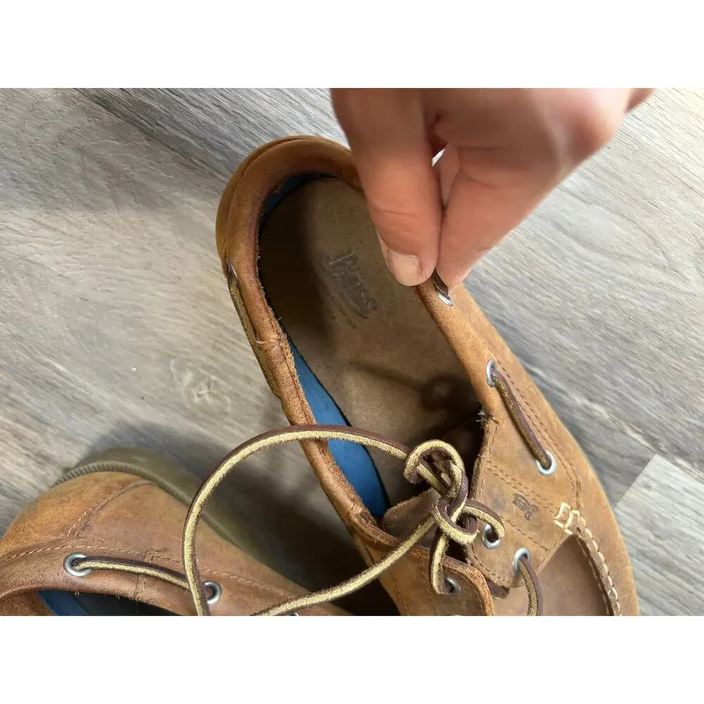 G.H. Bass Seafarer Men’s Leather Boat TanBrown ClassicDeck Shoes preppy nautical
